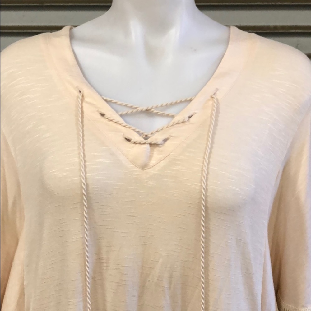 Rxb cream top with Poms around sleeves NWT - Picture 5 of 6